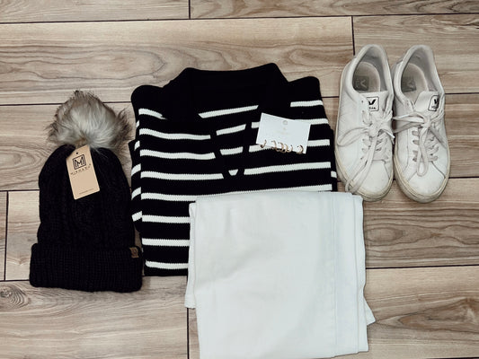 Striped Polo Oversized Sweater